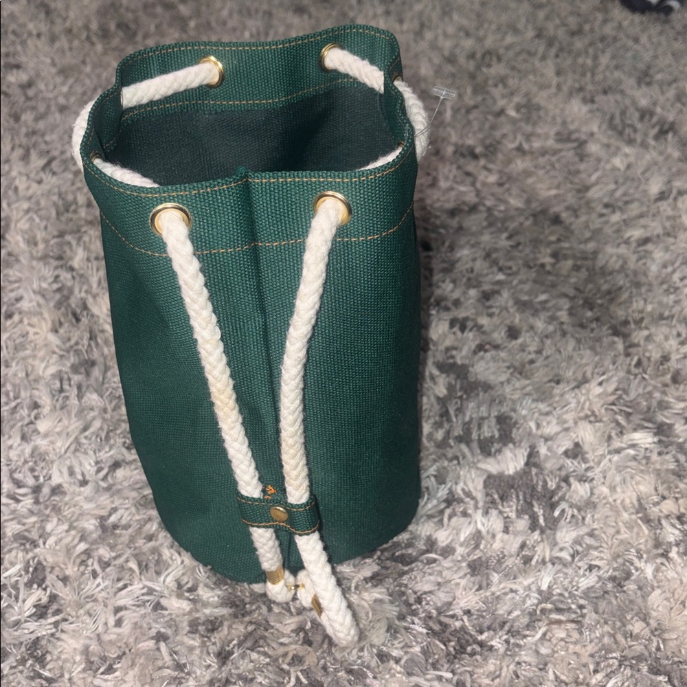 HERMES eau de cologne pouch novelty nylon canvas green drawstring unisex - Picture 4 of 7